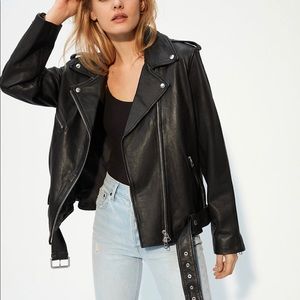 Wilfred Free Lennon Biker Relaxed - Black Leather XS